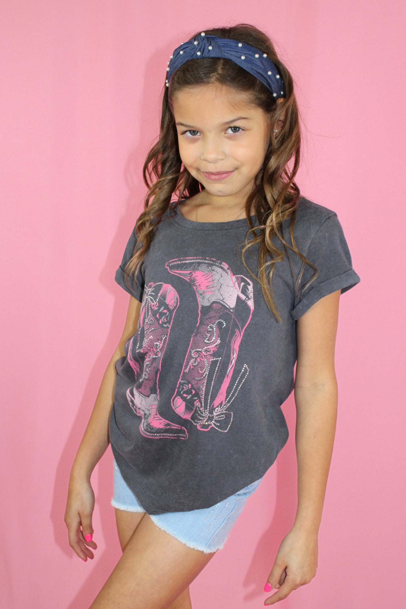 Rhinestones Boots Tee