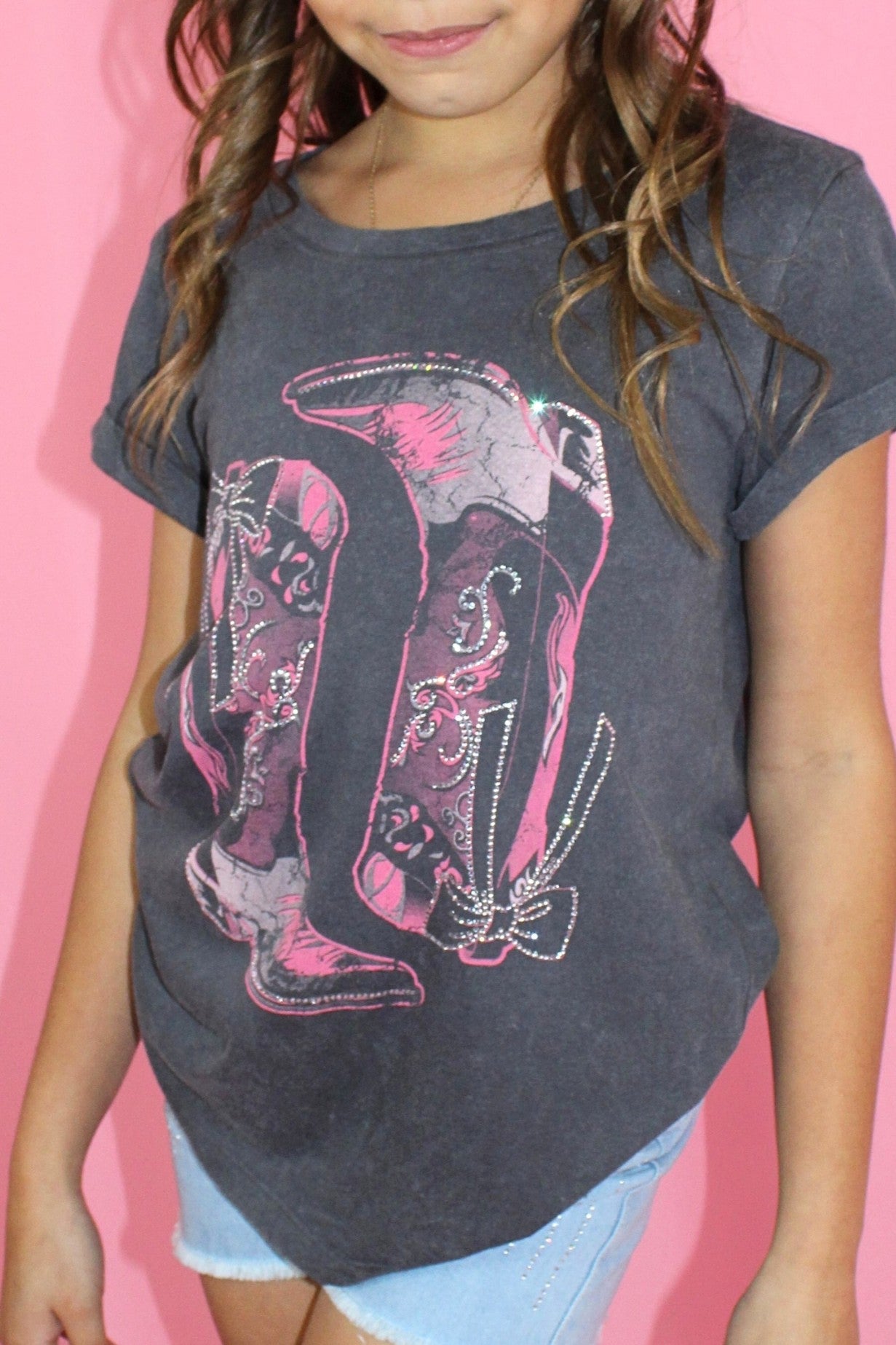 Rhinestones Boots Tee