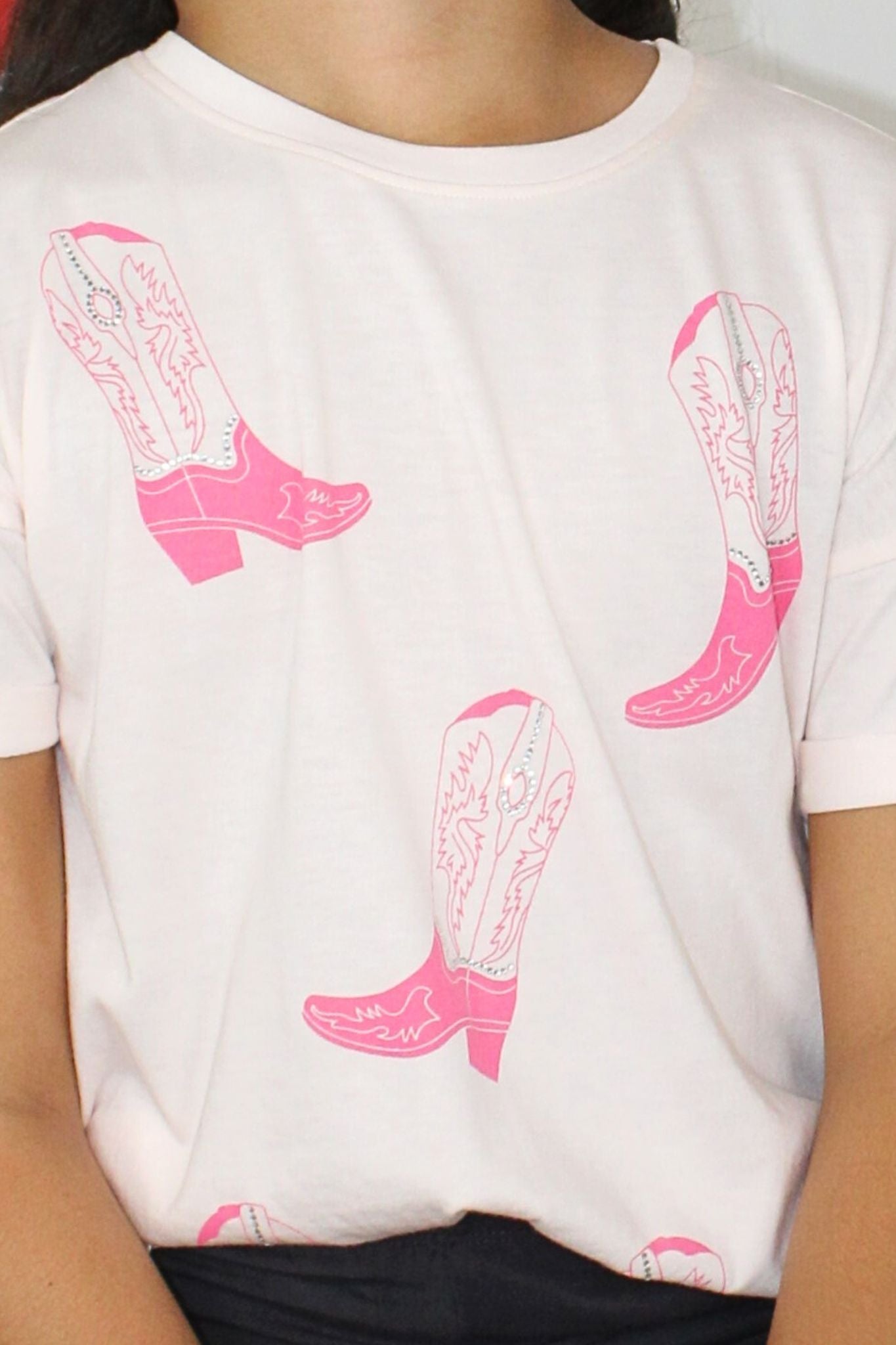 Cowboy Boot Rhinestone Tee