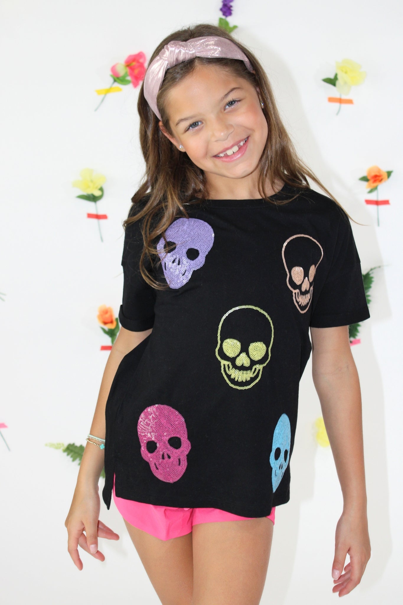 Sequin Skulls Tee