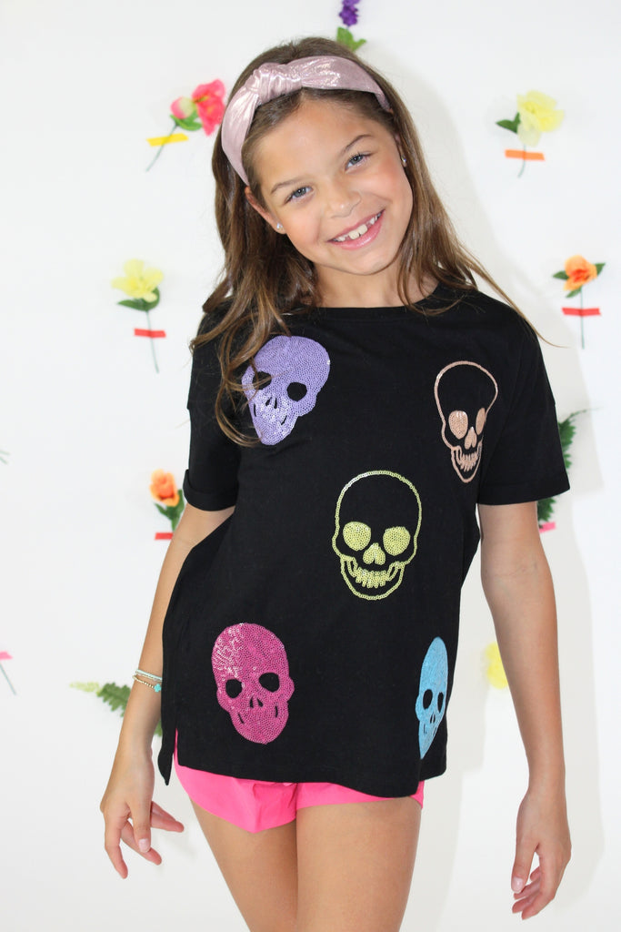 Sequin Skulls Tee