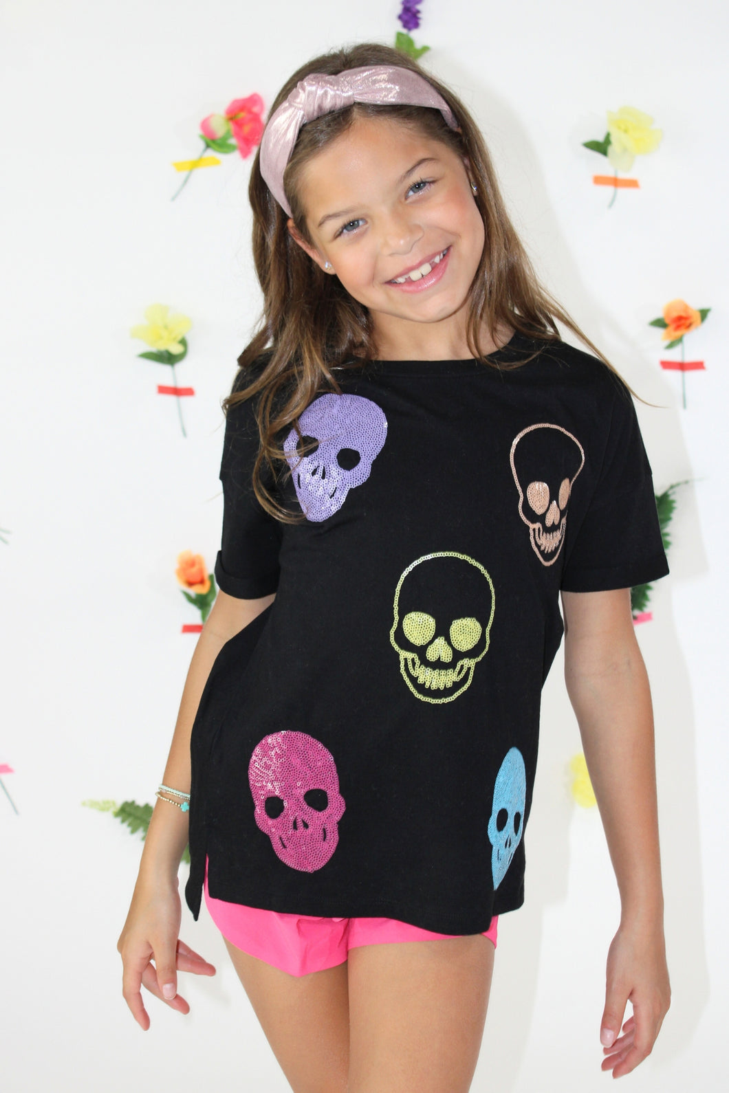 Sequin Skulls Tee