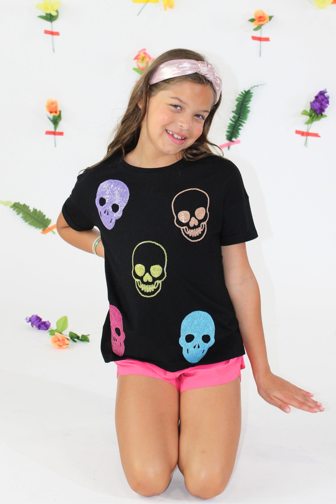 Sequin Skulls Tee