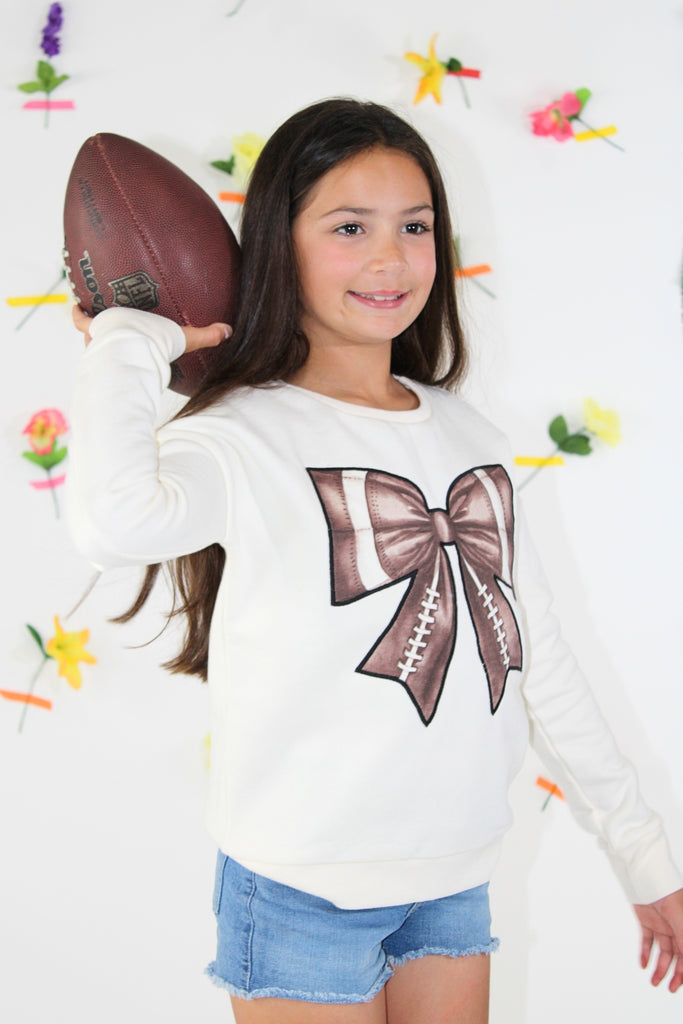 Football Bow Sweatshirt