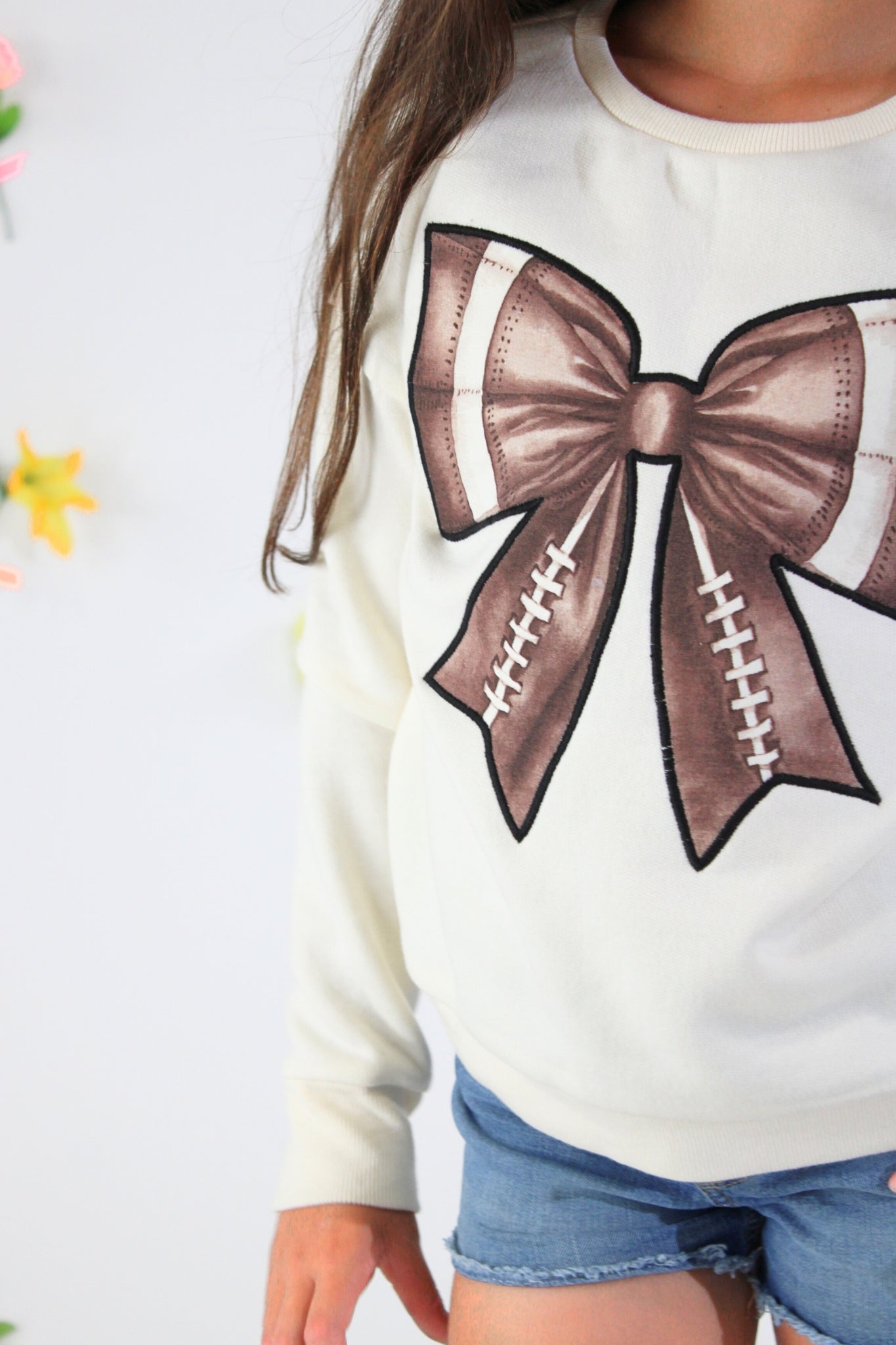 Football Bow Sweatshirt
