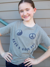 Load image into Gallery viewer, Have A Good Day Ying Yang Peace Sign Happy Face - TWEEN GIRLS
